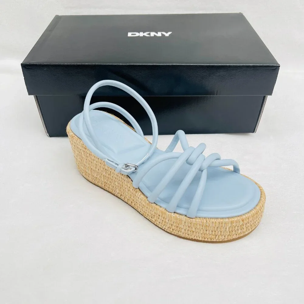 NIB DKNY Cyrilla Strappy Platform Wedge Sandals